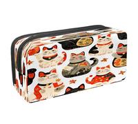 Estuche para bolígrafos, estuche de papelería para estudiantes, para adolescentes, niños, niñas, suministros de oficina escolar, gatos japoneses Maneki Neko