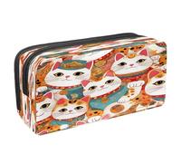 Estuche para bolígrafos, estuche para lápices, bolsa de papelería para adolescentes, niños y niñas, suministros de oficina escolar - Tradition Maneki Neko Cats