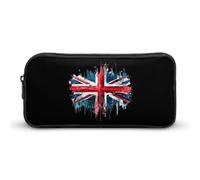Estuche para bolígrafos pequeño con diseño de la bandera Union Jack en acua