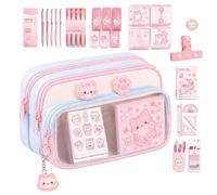 Estuche para bolígrafos resistente al desgarro, gran capacidad, con | Juego de estuches escolares de gatos para aula, universidad, viajes, estudios, cosméticos, hogar, biblioteca, cumpleaños