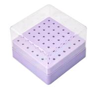 Estuche Para Brocas De Taladro De Uñas | Organizador Con Tapa Transparente Y Cuarenta Y Nueve Huecos - Portabrocas Para Uso Profesional Y Doméstico | para Entusiastas del Esmalte Uñas Personal Hogar S