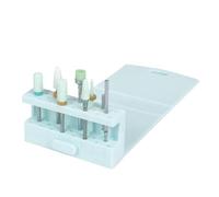 Estuche para brocas de uñas, organizador de brocas de taladro de uñas, Rack de cabezal de pulido de uñas de silicona de 23 agujeros, Rack plegable para posicionamiento de brocas p