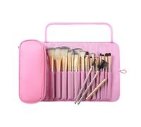 Estuche para brochas de maquillaje, portátil impermeable, de cosméticos de pie, para uso diario, hogar, oficina, escuela, dormitorio, estudio, reunión social, Pink, Refer to description