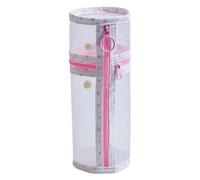 Estuche para brochas de maquillaje Stand Up - 8,5 x 22 cm Organizador cilíndrico para cepillos de gran capacidad | Porta pinceles de maquillaje de viaje | Cilíndrico transparente portátil con