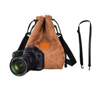 Estuche para cámara, bolsa con cordón, bolsa para cámara DSLR vintage, funda de lente suave con correa para el almacenamiento de cámara en movimiento, Extra grande, 黄色