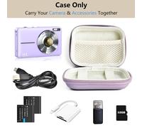 Estuche para cámara digital Veki compatible con KODAK PIXPRO FZ45FZ55/CAMKORY DC403, estuche de viaje morado para tarjeta SD y vlogging.