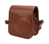 Estuche para Cámara para Fujifilm Instax Mini 7+, Funda Protectora de Cuero PU, Bolsa de Almacenamiento con Correa Ajustable para el Hombro, Marrón