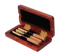 Estuche para Cañas de Oboe Funda de madera for cañas oboe, protector for con terciopelo suave, color rojo, 3/6/10 Uds(Holds 3PCS)