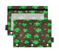 Estuche para carpeta de 3 anillos, paquete de 2, estuche suave con anillos, artículos esenciales para el regreso a clases, 9.8 x 7 pulgadas, día de San Patricio