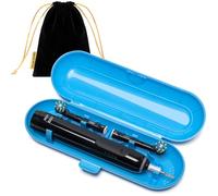 Estuche para Cepillo de Dientes Eléctrico compatible con Oral B/Oral-B Pro/iO/Philips Sonicare/Demita/Bitvae y la mayoría de Cepillos de Dientes Eléctricos, Incluye 1 Bolsa para Cargador, Azul