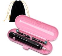 Estuche para Cepillo de Dientes Eléctrico compatible con Oral B/Oral-B Pro/iO/Philips Sonicare/Demita/Bitvae y la mayoría de Cepillos de Dientes Eléctricos, Incluye 1 Bolsa para Cargador, Rosa