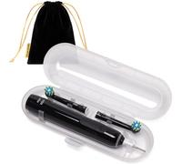 Estuche para Cepillo de Dientes Eléctrico compatible con Oral B/Oral-B Pro/iO/Philips Sonicare/Demita/Bitvae y la mayoría de Cepillos de Dientes Eléctricos, Incluye 1 Bolsa para Cargador, Transparente