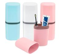 Estuche para Cepillo Dientes,3 Piezas Caja de Cepillo Dientes Viaje, Estuche Cepillo Dientes Portátil, Cepillo de Dientes Organizador, per Campismo, Escola, Vida Diária (3 Colores)