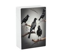 Estuche para cigarrillos Black Crow Birds on A Branch Box Cuffs Rough Waterproof Hard Plastic Staincase Cigarette Case Stylish Enlighter Holder Gift for Men for Women