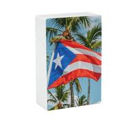 Estuche para cigarrillos con banderas de Puerto Rico, diseño de ranas y palmeras, resistente al agua, accesorio para fumar, porta cigarros para hombres y mujeres