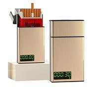 Estuche para cigarrillos con cerradura de temporizador, caja de bloqueo de temporizador con pantalla LCD para tamaño King de 84 mm (corto), caja de bloqueo de temporizador portátil (dorado)