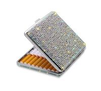 Estuche Para Cigarrillos Con Diamantes De Imitación - Caja Para Cigarrillos Con Diamantes De Imitación Para Mujer, Con Boquilla Metálica De Doble Cara, Para 20 Cigarrillos(Multi-colored)