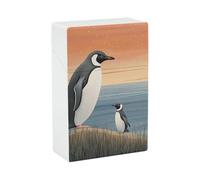 Estuche para cigarrillos con forma de pingüino dibujado a mano con cierre de palanca, estuche para cigarrillos para hombres y mujeres, accesorios para fumadores, caja de plástico para fumar, estuche