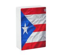 Estuche para cigarrillos con la bandera de Puerto Rico, impermeable y resistente a golpes, compacto, de plástico, ideal para viajes, con capacidad para 20 cigarrillos. Almacenamiento portátil y protec