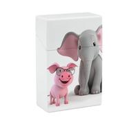 Estuche para cigarrillos Elephant and Piggie, caja de cigarrillos de plástico duro resistente a golpes e impermeable, estuche para cigarrillos, elegante estuche para encendedor, regalo para hombres