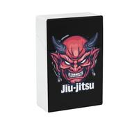 Estuche para cigarrillos japonés con máscara de demonio Oni, estilo Kabuki Jiu-Jitsu, con tapa abatible e impermeable, para hombres y mujeres.