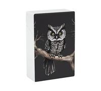Estuche para cigarrillos Late Night Owl, impermeable y resistente a golpes, estuche compacto de viaje para 20 cigarrillos, diseño duradero y resistente a los arañazos para hombres y mujeres.