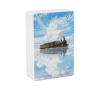 Estuche para cigarrillos Modern Train On The Salt Lake, estuche para cigarrillos portátil y delgado, estuche ligero de bolsillo para puros, accesorios para fumar con capacidad para 20 puros de tama