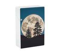 Estuche para cigarrillos Pine Trees of The Moon, impermeable y resistente a golpes, estuche compacto de viaje para 20 cigarrillos, diseño duradero y resistente a los arañazos para hombres y mujeres