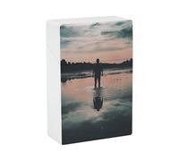 Estuche para cigarrillos Standing in the Lake, estuche para cigarrillos para hombres y mujeres, capacidad para 20 cigarrillos, perfecto para liar tus propios cigarrillos, accesorios para fumadores.