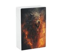 Estuche para cigarrillos Wild Wolf in the Fire, estuche para cigarrillos para hombres y mujeres, capacidad para 20 cigarrillos, perfecto para liar tus propios cigarrillos, accesorios para fumadores.