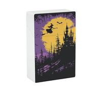 Estuche para cigarrillos Witch and Broom, impermeable y resistente a golpes, estuche compacto de viaje para 20 cigarrillos, diseño duradero y resistente a los arañazos para hombres y mujeres.
