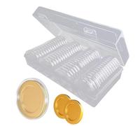 Estuche para coleccionista de monedas, cápsulas para suministros de colección, juego de 60 piezas con junta de espuma, suministros de contenedor, contenedor para colección de dinero