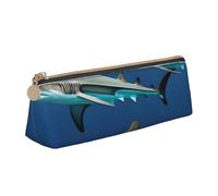 Estuche para cosméticos con diseño de tiburones Hammerhead, gran capacidad, diseño triangular, con cremallera, para herramientas de escritura