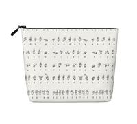 Estuche para cosméticos de viaje con diseño de lenguaje de señas, cáñamo falso, gran capacidad, con cremallera, resistente al agua, organizador diario