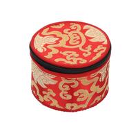 Estuche para Cuenco Tibetano de Meditación, Cremallera Amarillo Algodón | Superficie Lisa, Bordado Artesanal de Nube Auspiciosa, también Sirve como Base, Estilo Delicado Color Aleatorio