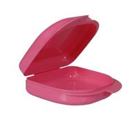 Estuche para dentadura postiza 1 bandeja for dentaduras postizas, caja de plástico for retenedores dentales, contenedor for dientes, protectora for(Pink)