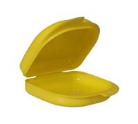 Estuche para dentadura postiza 1 bandeja for dentaduras postizas, caja de plástico for retenedores dentales, contenedor for dientes, protectora for(Yellow)