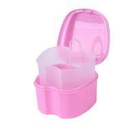Estuche para dentadura postiza 1 protector bucal for dentaduras postizas, caja organizadora for cepillos de dientes y suministros bucales(Pink)