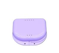Estuche para dentadura postiza Caja de 50 bandejas for dentaduras postizas, estuche for retenedores ortodoncia dental con orificios ventilación, protector for(Purple)
