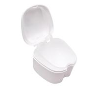 estuche para dentaduras 1 caja organizadora for baño de dentaduras postizas, con red colgante y estuche for limpieza dientes para dentaduras y guías de mordida(WHITE)