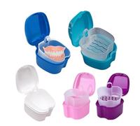 estuche para dentaduras Caja organizadora for dentaduras postizas, 15 unidades, con red colgante, for limpieza de dientes para dentaduras y guías de mordida(15pcs White)