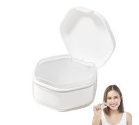 Estuche para dentaduras postizas, Taza de prótesis para sumergir dentaduras postizas, Caja de baño de prótesis portátil, Estuche de limpieza de pestillo, Caja de prótesis a prueba de fugas Taza de
