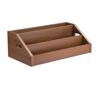 Estuche para DVD, estantes de exhibición de DVD de 3 niveles, estuche de madera portátil que ahorra espacio con asa, para el hogar, casa, interior, dormitorio, escritorio, oficina, sala de estar