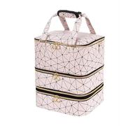 Estuche para esmalte de uñas de grado de salón con 3 bandejas extraíbles para lámparas y 84 botellas para técnicos móviles, estuche de almacenamiento de uñas de gran capacidad