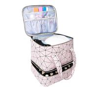 Estuche para esmalte de uñas, organizador de esmalte de uñas, doble capa, bolsa de almacenamiento para uñas, organizador de uñas, capacidad para 30 botellas, Rosa., 24.5*21*26cm, Viejo Mundo