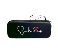 Estuche para estetoscopio con bolsillo de malla para Littmann Classic III,Bolsa para estetoscopio Lightweight II S.E,Cardiología IV,Espacio extra para accesorios de médico y enfermera Negro