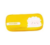 Estuche para estudiantes con gran capacidad y bolsa de almacenamiento multicapa de alto valor, Amarillo, 19.5*9*4.5cm, moda