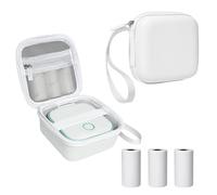 Estuche para etiquetadora compatible con Memoking T02, funda para impresora Phomemo M02 Mini con 3 rollos de papel adhesivo térmico (50 mm x 3,5 m), soporte de almacenamiento portátil de papel