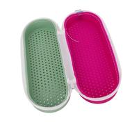 Estuche para Gafas de Natación, Soporte Protector Duradero para Nadadores, Portátil, de Silicona, Transpirable para Actividades Al Aire Libre (morado y verde)