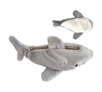 Estuche para lápices - 24 x 10 cm grande de peluche de tiburón estuche de lápices grande con cremallera | Para niñas, niños, adolescentes, estudiantes, escuela, universidad, clases